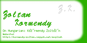 zoltan kormendy business card